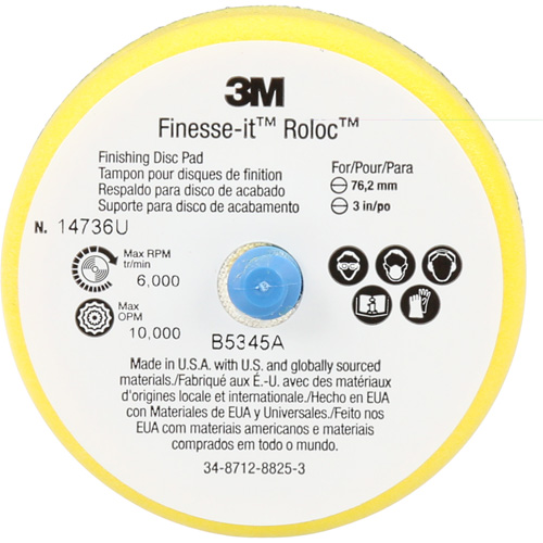 Finesse-it Roloc Finishing Disc Pad, 3" Dia. Nia-Chem Ltd.