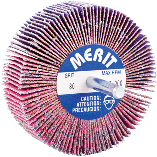 Shank Mounted Mini Flap Wheel, Ceramic Alumina, 80 Grit, 3" x 1" x 1/4" Nia-Chem Ltd.