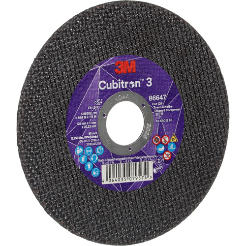 Disque de coupe Cubitron 3, 5" x 9/32", Arbre de 3/8", Type 41 Nia-Chem Ltd.