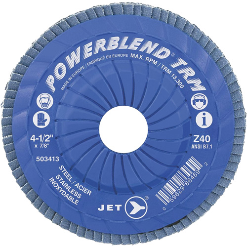 Disque &agrave; lamelles ajustables TRM Powerblend, 4-1/2" x 7/8", Type 29, Grain Z40, Zirconium Nia-Chem Ltd.