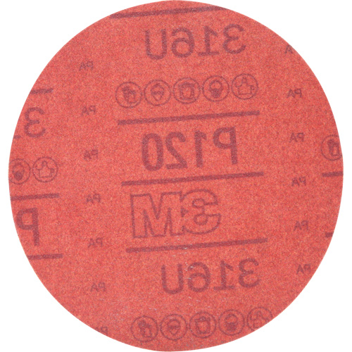 Hookit Red Abrasive Disc 316U, 01224, 6" Dia., P120 Grit, Aluminum Oxide, A Nia-Chem Ltd.