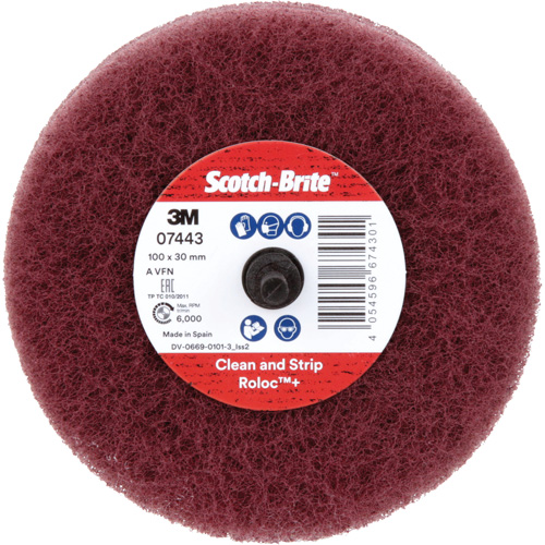 Scotch-Brite Roloc Plus General Purpose Scuffing Wheel, 4" Dia. Nia-Chem Ltd.