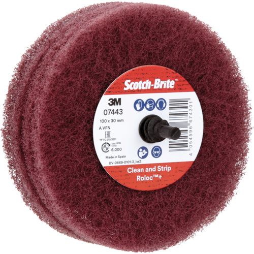 Scotch-Brite Roloc Plus General Purpose Scuffing Wheel, 4" Dia. Nia-Chem Ltd.