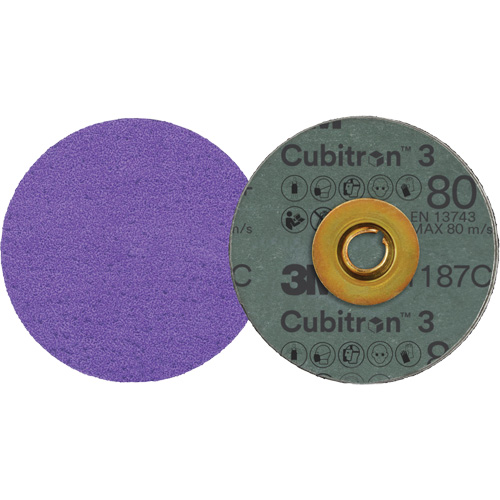 Disque en fibre Roloc Cubitron 3, 3" dia., Grain 80+, C&eacute;ramique Nia-Chem Ltd.