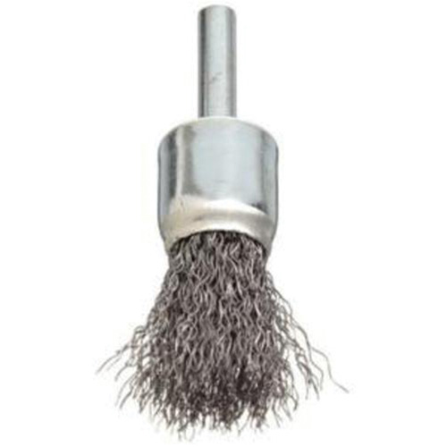 Brosse &agrave; fils cr&ecirc;p&eacute;s avec moyeu, 3/4", Fils 0,006", Tige 1/4" Nia-Chem Ltd.