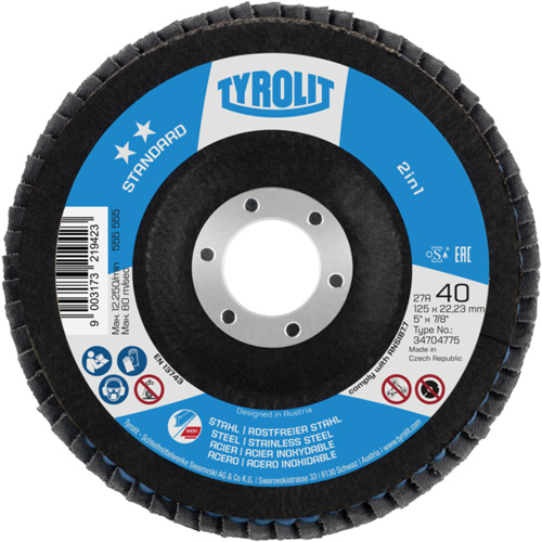 Disque &agrave; lamelles 2-en-1, 4-1/2" x 22,5 mm, Type 27A, Grain 60, C&eacute;ramique d'alumine Nia-Chem Ltd.