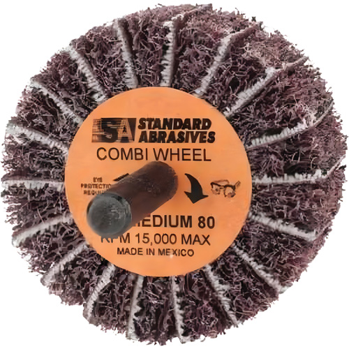 Standard Abrasives Buff and Blend Combi-Wheel 898001, 2" Dia. x 1" W, 1/4" Arbor, Aluminum Oxide Nia-Chem Ltd.