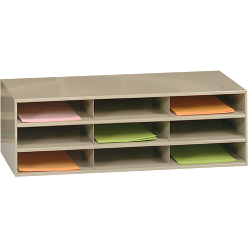 Data Organizers, Stationary, 9 Slots, Steel, 33-3/4" W x 11-5/8" D x 10-3/4" H Nia-Chem Ltd.