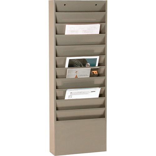 Literature Storage Racks, Stationary, 11 Slots, Steel, 13-1/4" W x 4-1/8" D x 36" H Nia-Chem Ltd.