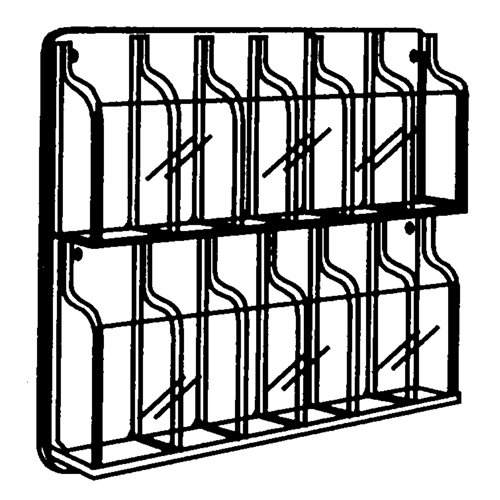 Literature Displays, Wall Mount, 9 Slots, Plastic, 30" W x 2" D x 36-7/8" H Nia-Chem Ltd.