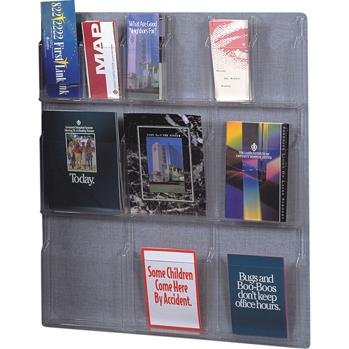 Literature Displays, Wall Mount, 6 Slots, Plastic, 30" W x 34-3/4" D x 34-3/4" H Nia-Chem Ltd.