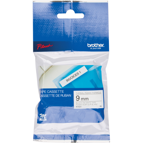 Ruban-&eacute;tiquette, 9 mm x 26-1/4', Noir sur blanc Nia-Chem Ltd.