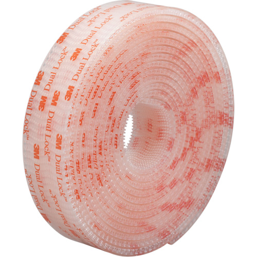 Dual Lock Reclosable Fastener, Self-Mating, 50 yds x 1/2", Adhesive, Clear Nia-Chem Ltd.