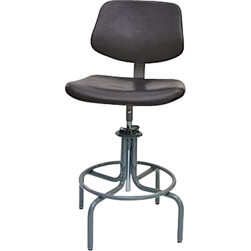 Tabouret rectangulaire avec dos de s&eacute;rie 600, Mobile, Ajustable, 25" - 31", Polyur&eacute;thane Si&egrave;ge, Noir Nia-Chem Ltd.
