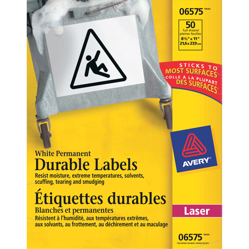 &eacute;tiquettes TrueBlock, Polyester, 11" lo x 8,5" h, Blanc Nia-Chem Ltd.