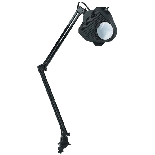 Magnifying Task Light, 60 W, Fluorescent/Incandescent/LED, Clamp, 40" Neck, Black Nia-Chem Ltd.
