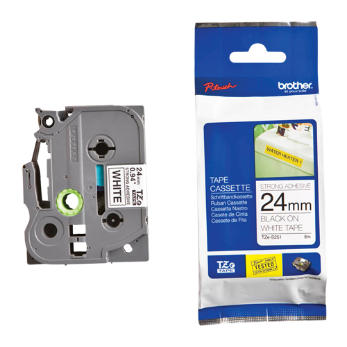 Ruban industriel lamin&eacute;, 24 mm x 13', Noir sur blanc Nia-Chem Ltd.