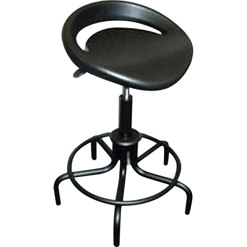 6000 Series Oversized Stool, Stationary, Adjustable, 25" - 30", Polyurethane Seat, Black Nia-Chem Ltd.