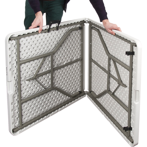 Fold-in-Half Table, Rectangular, 72" L x 30" W, Polyethylene, White Nia-Chem Ltd.