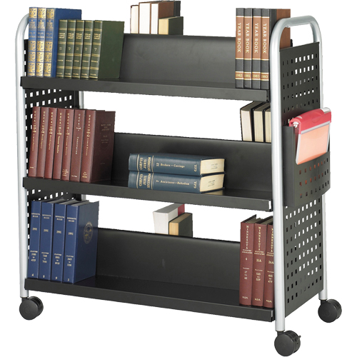 Scoot Book Carts, 200 lbs. Capacity, Black, 17-3/4" D x 41-1/4" L x 41-1/4" H, Steel Nia-Chem Ltd.