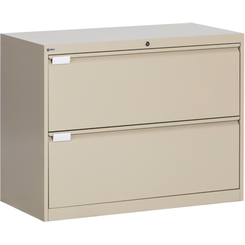 Lateral Filing Cabinet, Steel, 2 Drawers, 36" W x 18" D x 27-7/8" H, Beige Nia-Chem Ltd.