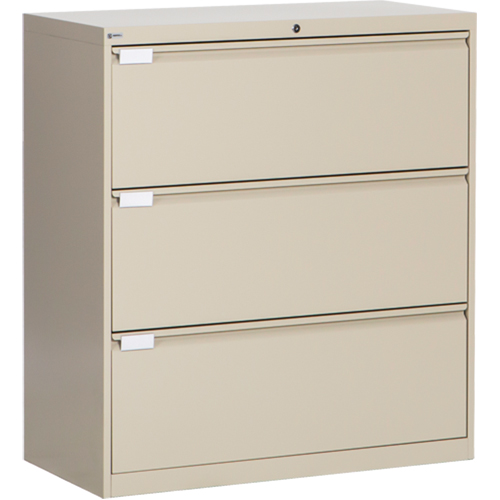 Classeur lat&eacute;ral, Acier, 3 tiroirs, 36" la x 18" p x 40-1/16" h, Beige Nia-Chem Ltd.