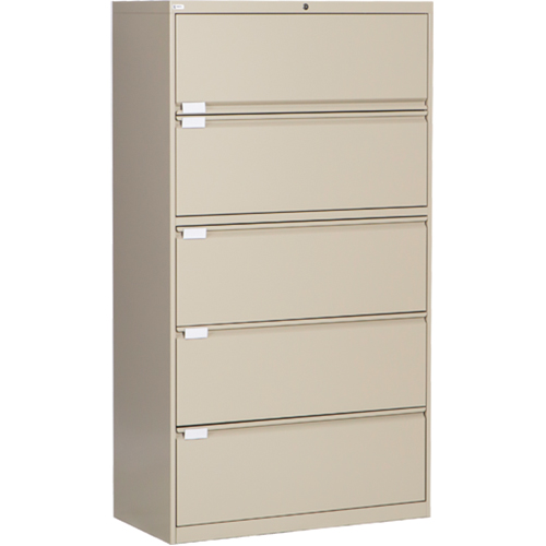 Lateral Filing Cabinet, Steel, 5 Drawers, 36" W x 18" D x 65-1/2" H, Beige Nia-Chem Ltd.