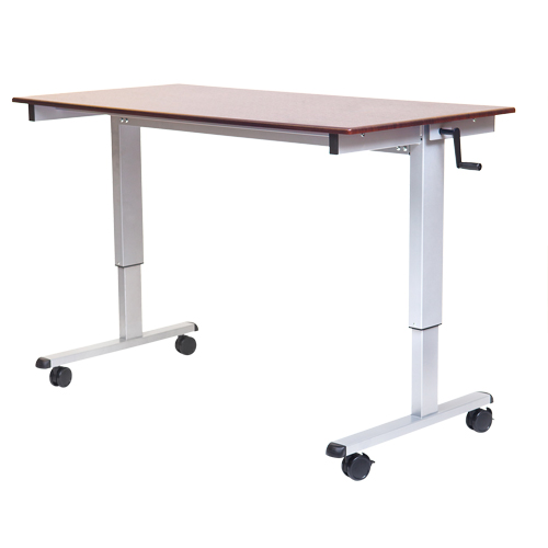 Adjustable Stand-Up Workstations, Stand-Alone Desk, 48-1/2" H x 48" W x 32-1/2" D, Walnut Nia-Chem Ltd.