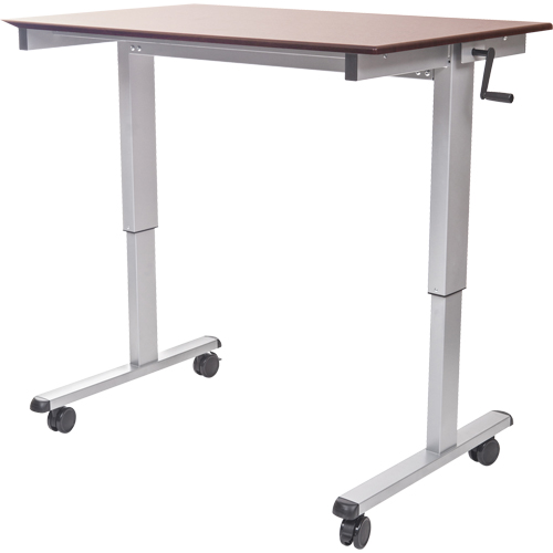 Adjustable Stand-Up Workstations, Stand-Alone Desk, 48-1/2" H x 59" W x 29-1/2" D, Walnut Nia-Chem Ltd.
