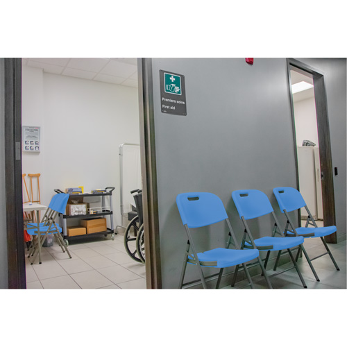 Folding Chair, Polyethylene, Blue, 350 lbs. Weight Capacity Nia-Chem Ltd.
