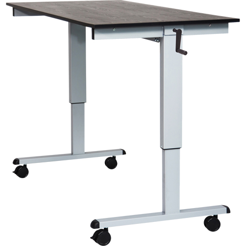 Bureau ajustable pour travail assis et debout, , 48-1/2" h x 59" la x 29-1/2" p, Noir Nia-Chem Ltd.