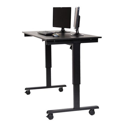 Adjustable Stand-Up Desk, Stand-Alone Desk, 45-1/4" H x 29-1/2" D, Black Nia-Chem Ltd.