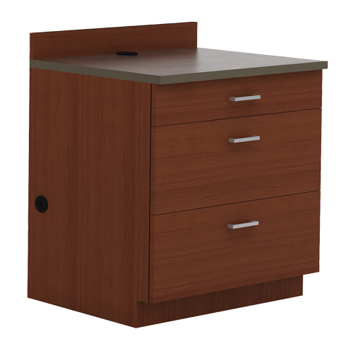 Modular Base Cabinet, 3 Drawers, 36" W x 25" D x 39" H, Mahogany Nia-Chem Ltd.