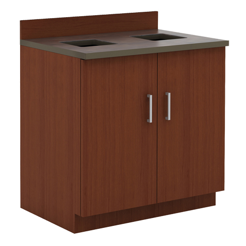 Modular Base Cabinet, Melamine, 39" H x 36" W x 25" D, Mahogany Nia-Chem Ltd.