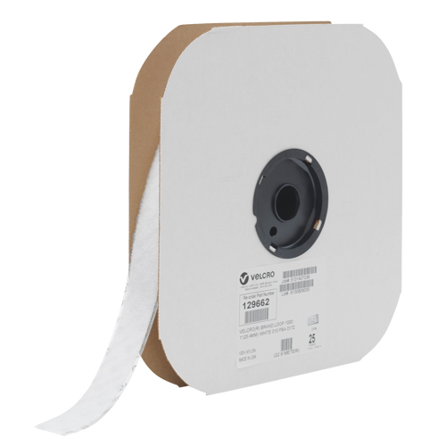 Ruban d'attaches, Boucle, 25 vg x 3/4", Cousu, Blanc Nia-Chem Ltd.