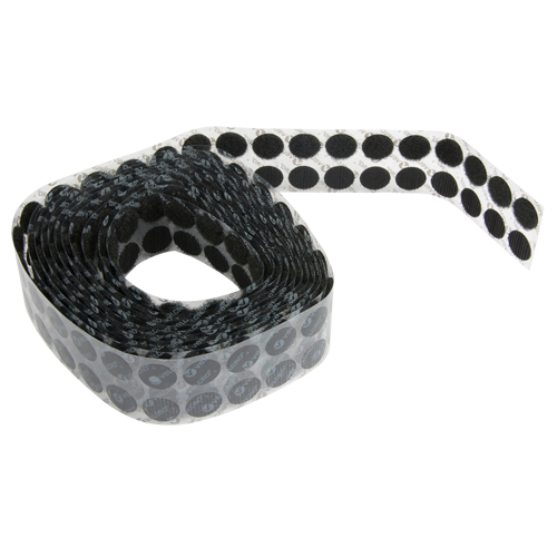 Attaches en jeton, Boucle et crochet, 3/4" dia., Adh&eacute;sif, Noir Nia-Chem Ltd.