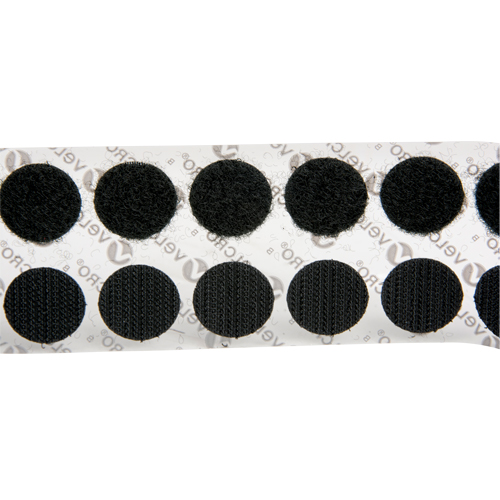Attaches en jeton, Boucle et crochet, 3/4" dia., Adh&eacute;sif, Noir Nia-Chem Ltd.