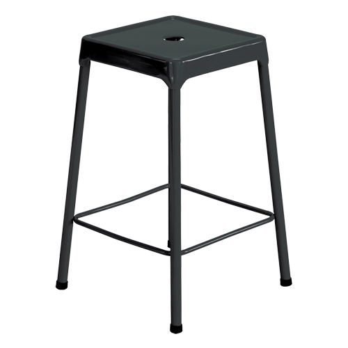 Counter Stool, Stationary, Fixed, 25", Steel Seat, Black Nia-Chem Ltd.