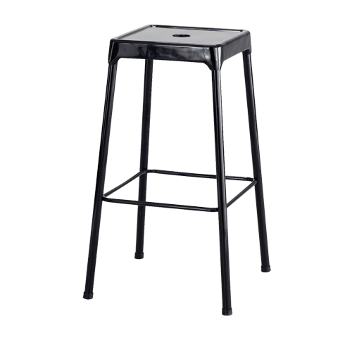 Bistro Stool, Stationary, Fixed, 29", Steel Seat, Black Nia-Chem Ltd.