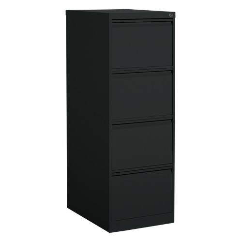 Vertical Filing Cabinet, Steel, 4 Drawers, 18-1/7" W x 25" D x 52" H, Black Nia-Chem Ltd.