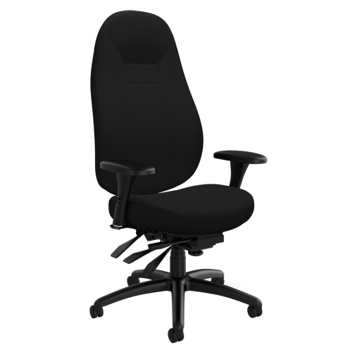 High Back Comfort Chair, Polyester, Black, 300 lbs. Capacity Nia-Chem Ltd.