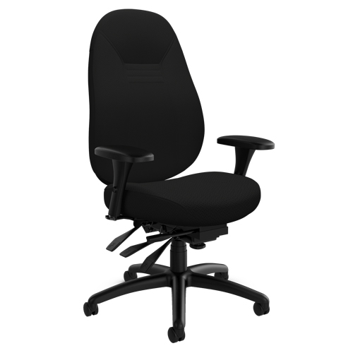 Medium Back Comfort Chair, Polyester, Black, 300 lbs. Capacity Nia-Chem Ltd.