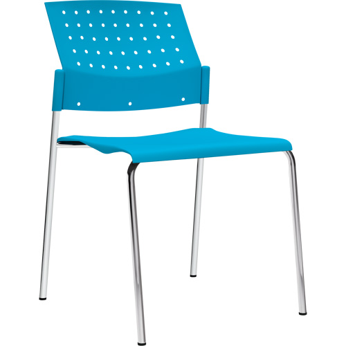 Armless Stacking Chairs, Plastic, 33" High, 300 lbs. Capacity, Blue Nia-Chem Ltd.