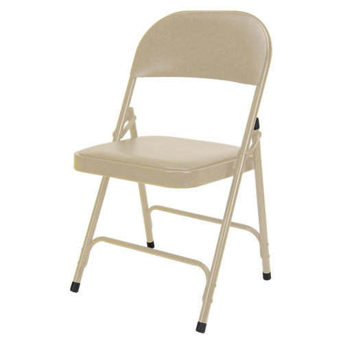 Vinyl Padded Folding Chair, Steel, Beige, 300 lbs. Weight Capacity Nia-Chem Ltd.