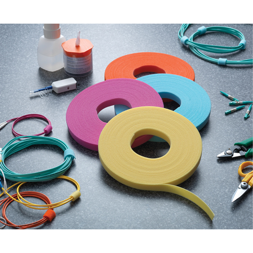 Ruban pour gestion des c&acirc;bles One-Wrap, Boucle et crochet, 25 vg x 3/4", Auto-aggripant, Orange Nia-Chem Ltd.