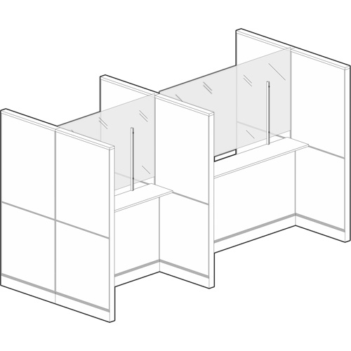 Vitre hygi&eacute;nique &agrave; fixation par pince, 36" la x 36" h Nia-Chem Ltd.
