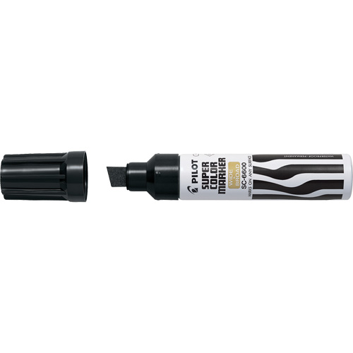 Marqueur &agrave; encre permanent Super Colour Jumbo, Noir, Pointe Ciseau Nia-Chem Ltd.
