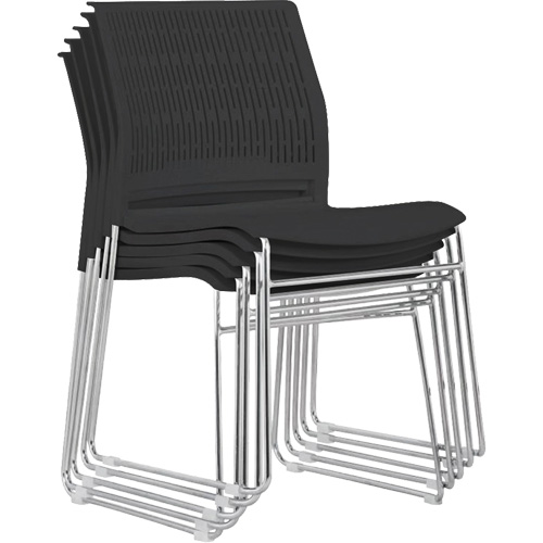 Stacking Chairs, Polypropylene, 32-3/8" High, 250 lbs. Capacity, Black Nia-Chem Ltd.
