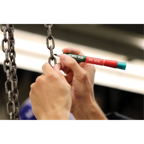 Markal&reg; Dura-Ink&reg; Dual Colour Permanent Ink Marker, Green/Red, Bullet Tip Nia-Chem Ltd.