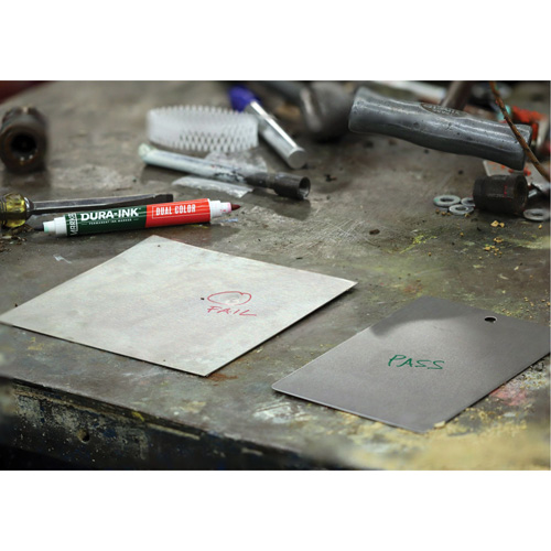 Markal&reg; Dura-Ink&reg; Dual Colour Permanent Ink Marker, Green/Red, Bullet Tip Nia-Chem Ltd.
